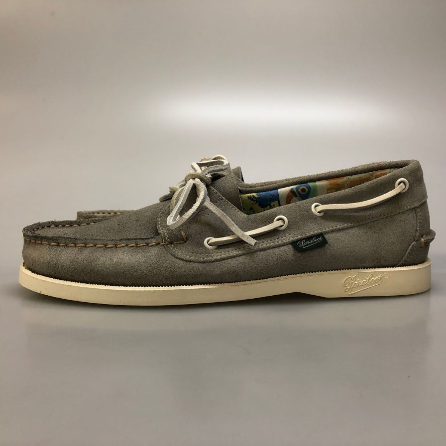 パラブーツ バース デッキシューズ 1018 モカシン スエード メンズ グレー サイズUK7 Paraboot 約25.5cm【AFC28】