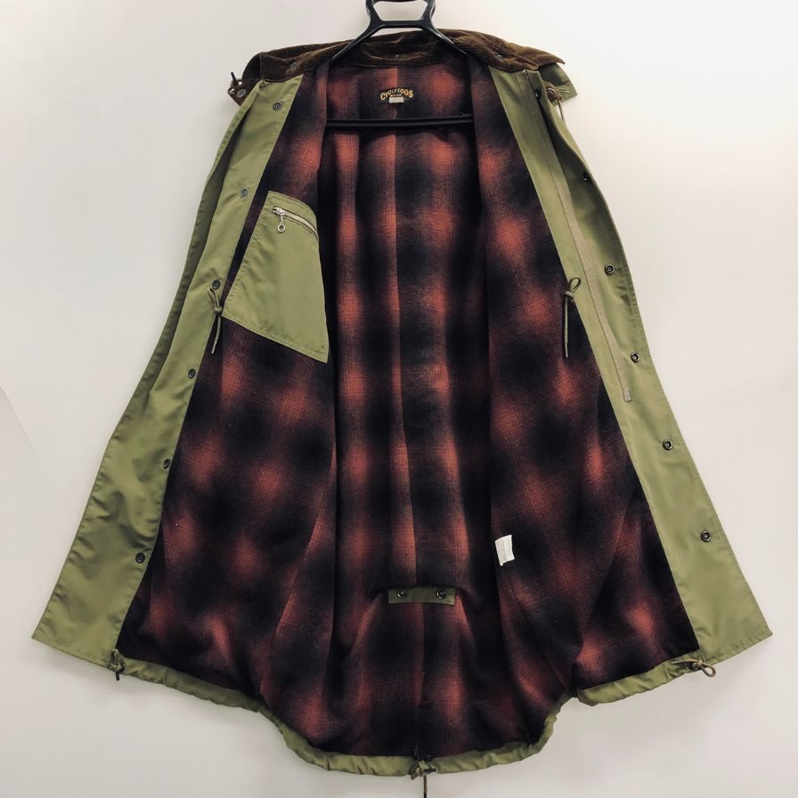 極美品◆ウエストライド モッズコート M47 内側チェック カーキ メンズ サイズ36 WESTRIDE 【AFA3】