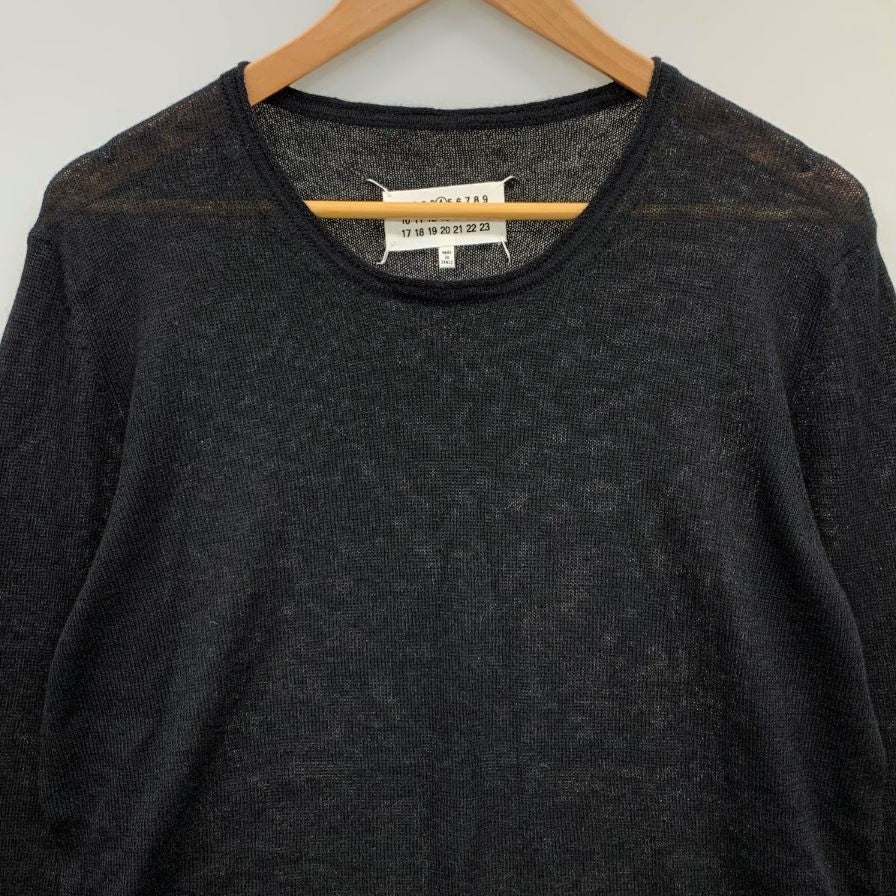 極美品◆メゾンマルジェラ モヘア セーター 2018 レディース サイズL ブラック  Maison Margiela 【AFB19】