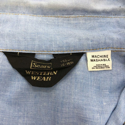 美品◆シアーズ 70S 三角タグ シャンブレーシャツ ブルー系 メンズ サイズ15.5 Sears 【AFB9】