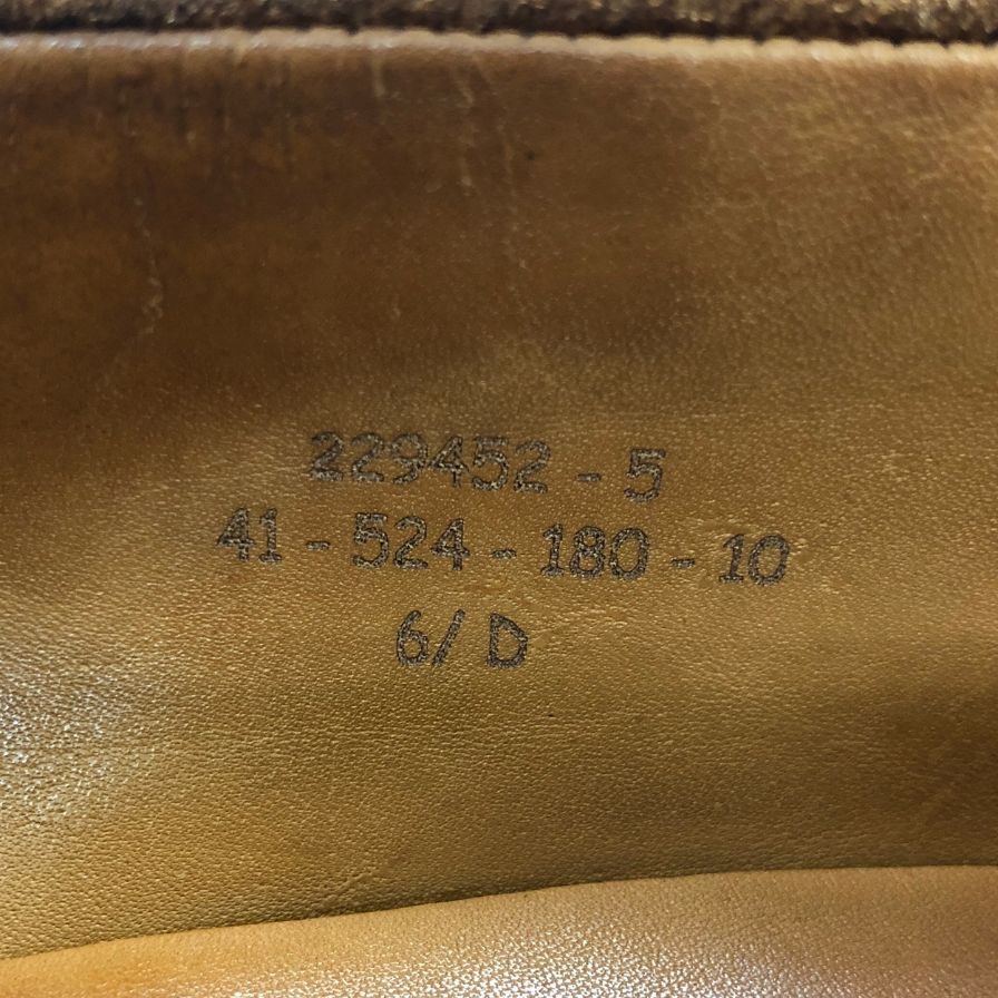 ジェイエムウエストン 180シグニチャー ローファー スエード ブラウン UK6D J.M.WESTON 約24.5cm【AFC31】