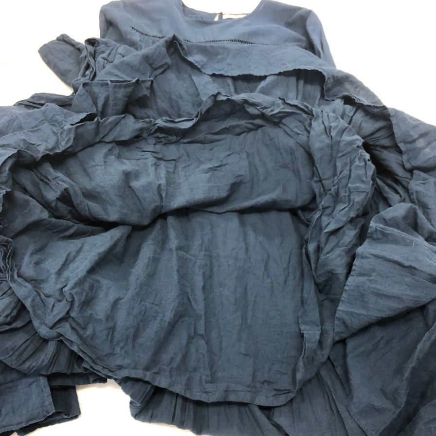 美品◆ヌキテパ 長袖ワンピース ネイビー レディース NE QUITTEZ PAS 【AFB29】