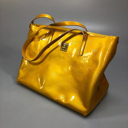 エムシーエム トートバッグ エナメル ロゴ イエロー オレンジ MCM【AFE5】