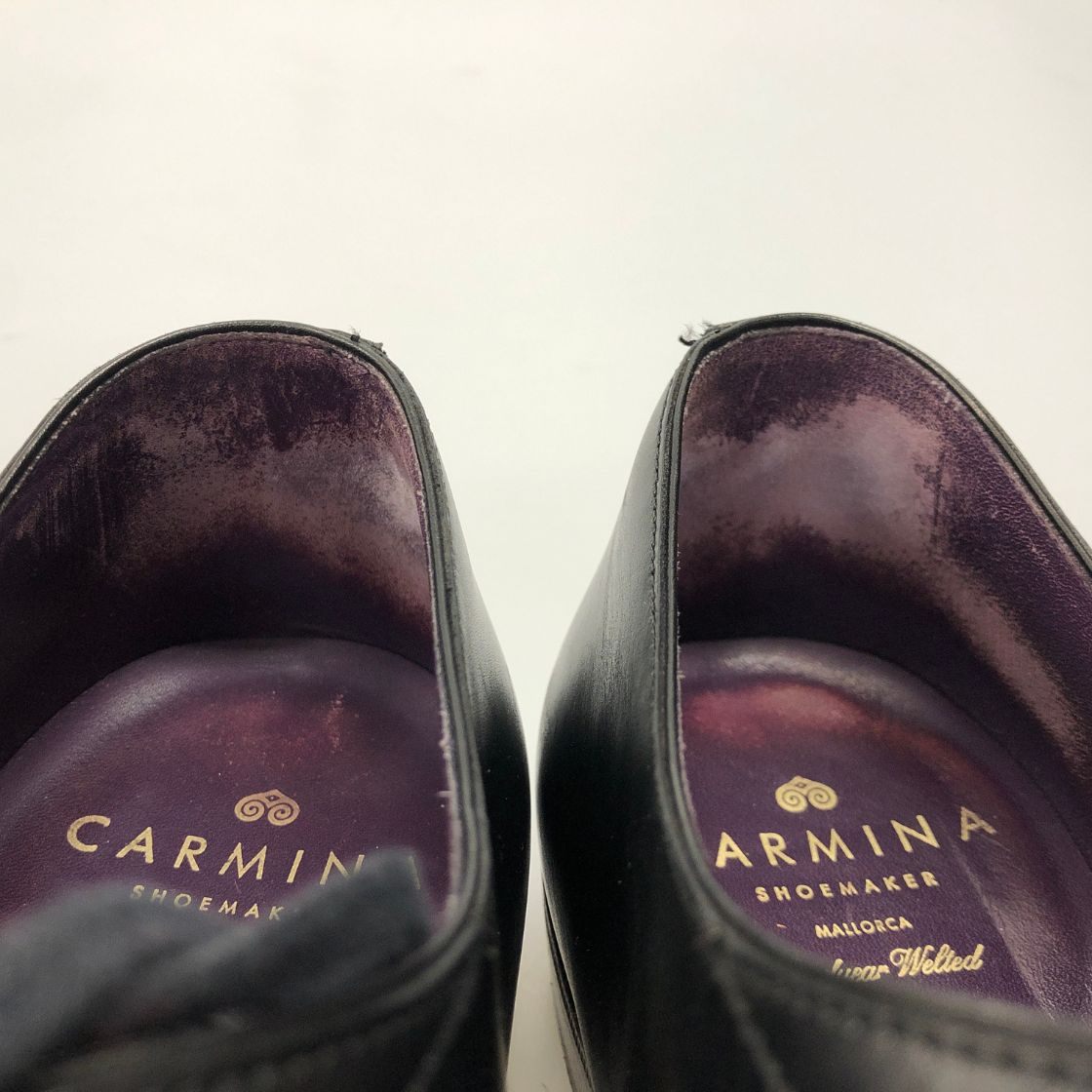 カルミナ レザーシューズ ストレートチップ 80204 ボックスカーフ メンズ ブラック サイズ7 CARMINA 約25.0cm【AFD14】