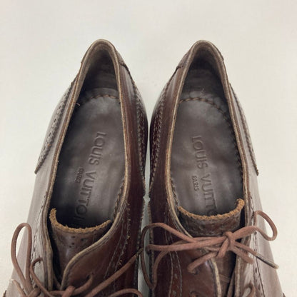 ルイヴィトン レザーシューズ レザー カーフ FD0039 メダリオン ブラウン サイズ6 LOUIS VUITTON 約25.0cm【AFC8】
