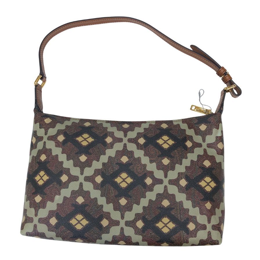 エトロ ワンショルダーバッグ ペイズリー調 レザー ブラウン系 ETRO【AFE11】