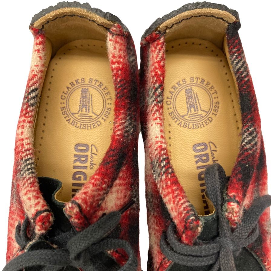 クラークス ナタリー チェック柄 メンズ サイズ6.5G レッド Clarks