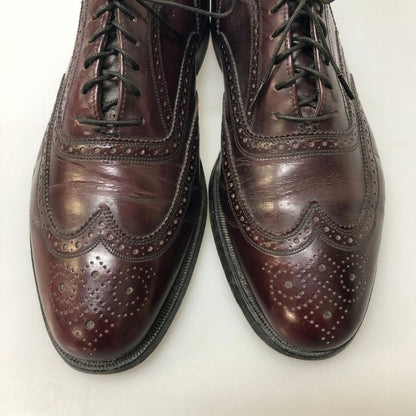 フローシャイム レザーシューズ フルブローグ ガラスレザー バーガンディ メンズ サイズ表記なし FLORSHEIM 約不明cm【AFC5】