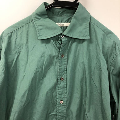 美品◆トキアリ TOKIARI THOMAS MASON 長袖シャツ トーマスメイソン生地 日本製 メンズ 2 グリーン 時在服飾設計 【AFB5】