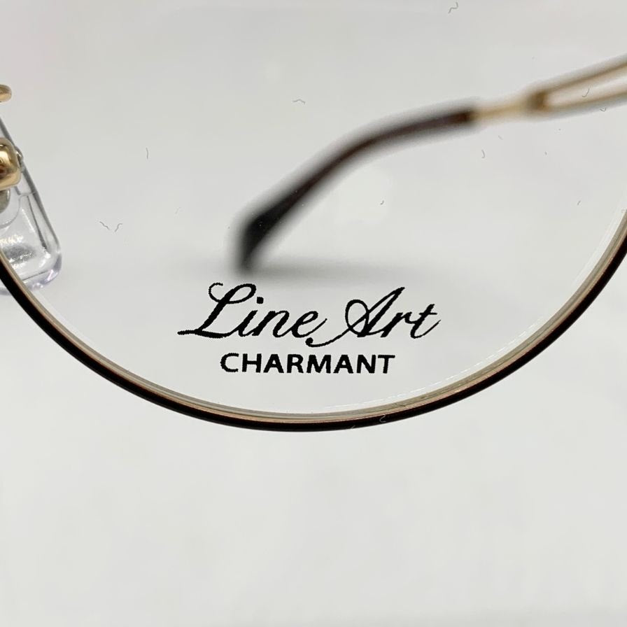 ラインアート シャルマン メガネ フレーム ラウンド XL11110 BR チタン ブラウン×ゴールド メンズ 47□22-145 LineArt CHARMANT【AFI10】