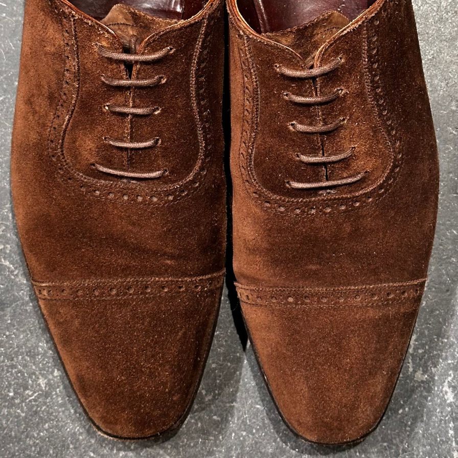 クロケット&ジョーンズ レザーシューズ アルバニー アデレード スエード  ブラウン メンズ サイズUK8D Crockett&Jones ビジネスシューズ 約26.5cm【LA】【中古】