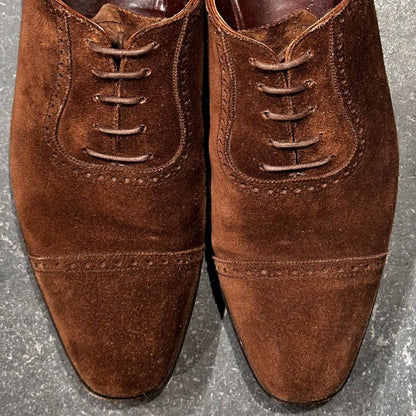 クロケット&ジョーンズ レザーシューズ アルバニー アデレード スエード  ブラウン メンズ サイズUK8D Crockett&Jones ビジネスシューズ 約26.5cm【LA】【中古】