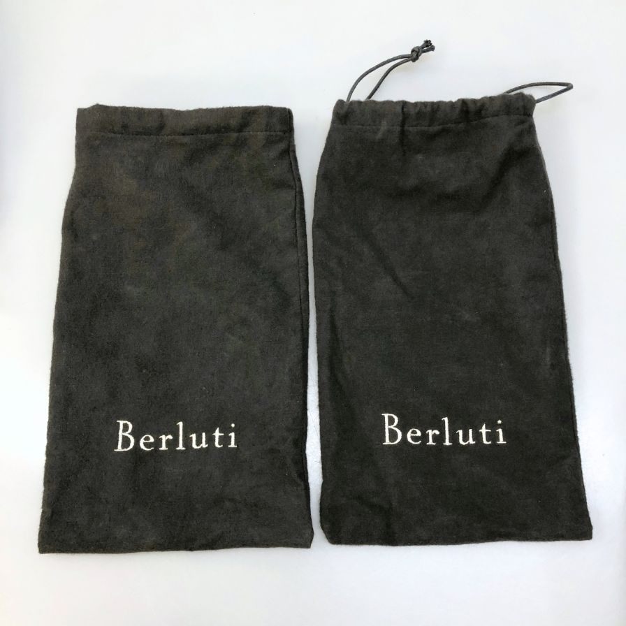 ベルルッティ レザーシューズ トロンプ ルイユ サイドエラスティック カーフ ネイビー サイズ表記無し Berluti 約不明cm【AFC5】