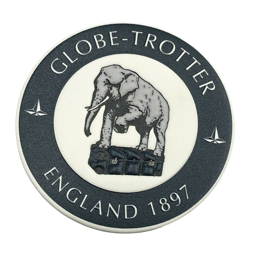 グローブトロッター レザー トラベル ステッカー エレファント ジョン ユニセックス ネイビー globe-trotter【AFI5】【中古】