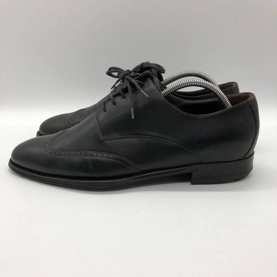 グッチ ウイングチップ カーフ 裏地GGキャンパス メンズ ブラック サイズ39.5E GUCCI 約24.5cm【PTM3】