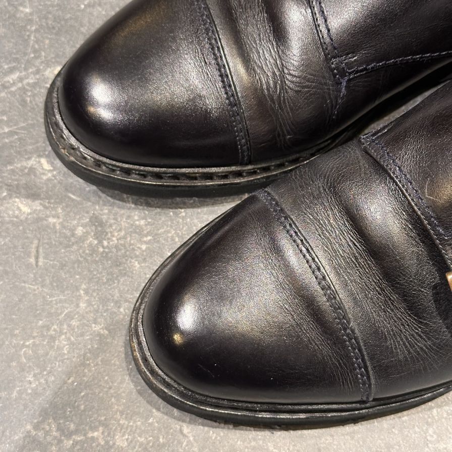 パラブーツ ウィリアム レザーシューズ ダブルモンク ダークネイビー サイズUK7 メンズ PARABOOT ビジネスシューズ 約25.5cm【LA】【中古】
