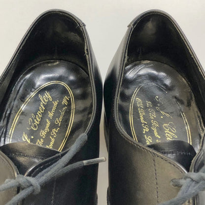ジョージ クレバリー レザシューズ キャップトゥ 8401L-12 メンズ サイズ8E ブラック George Cleverley 約27.0cm【AFD9-2】