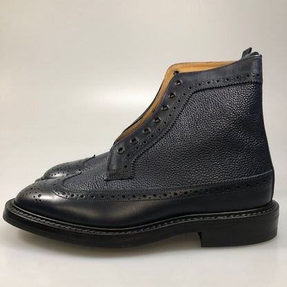 トリッカーズ カントリーブーツ モールトン グレインレザー ウイングチップ 922116 M7819 ネイビー UK8 Tricker’ｓ ビジネスシューズ 約26.5cm【LA】【中古】