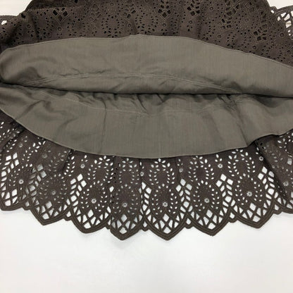 フォクシーブティック スカート 麻 ダークオリーブ サイズ40 20379-SSAG34 FOXEY BOUTIQUE【AFB28】