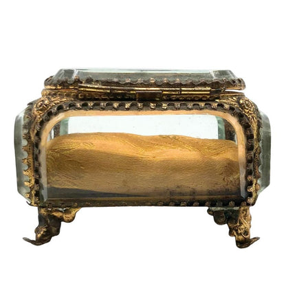 フランスアンティーク ジュエリーケース ガラス フック 小物入れ 1900年代【AFI4】【中古】