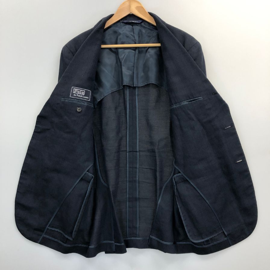 美品◆ポロ ラルフローレン テーラードジャケット 段返り3B ネイビー サイズA6 Polo Ralph Lauren 【AFB14】