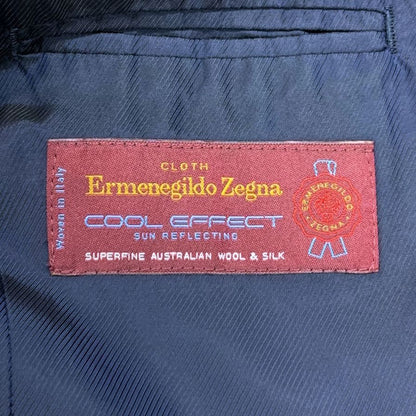エルメネジルド ゼニア スーツセット 2Bジャケット ストライプ センターベント ゼニア生地 ネイビー メンズ ErmenegildoZegna【AFB27】