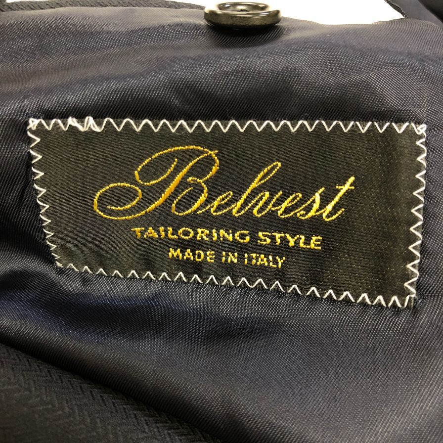 新品同様◆ベルベスト ウール シルク ジャケット 2釦 メンズ ダークネイビー メンズ サイズ48 Belvest 【AFA11】
