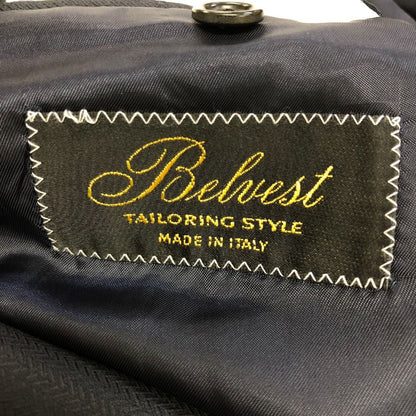 新品同様◆ベルベスト ウール シルク ジャケット 2釦 メンズ ダークネイビー メンズ サイズ48 Belvest 【AFA11】