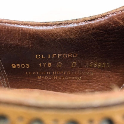 クロケット＆ジョーンズ レザーシューズ CLIFFORD ブラウン メンズ サイズ9 crockett & jones ビジネスシューズ 約27.5cm【LA】【中古】