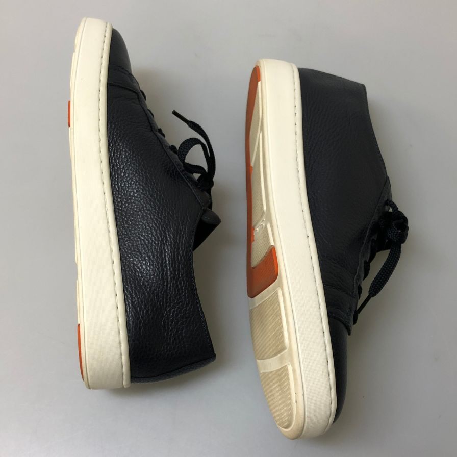 サントーニ レザースニーカー グレインレザー メンズ ネイビー サイズUK8 Santoni 約27.0cm【AFC5】