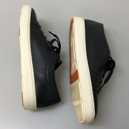サントーニ レザースニーカー グレインレザー メンズ ネイビー サイズUK8 Santoni 約27.0cm【AFC5】