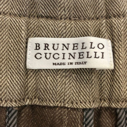 ブルネロ クチネリ コットン＆リネン パンツ メンズ サイズUSA4  ブラウン系 Brunello Cucinelli 【AFB6】
