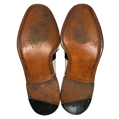 メンズビギ レザーシューズ サイズ25 ブラウン×ホワイト系 MEN’S BIGI 約25.0cm【AFD15】