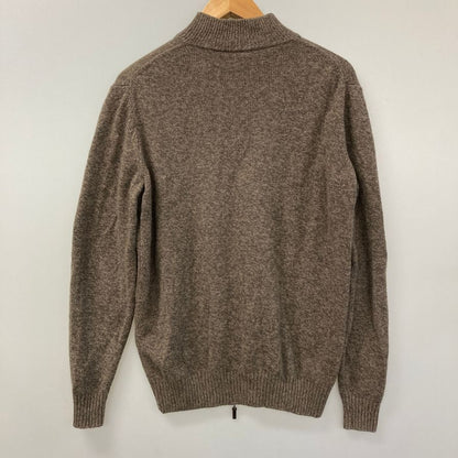 中古◆プランディ ニット ブルゾン ダブルジップ ウール100% イタリア製 メンズ サイズ 52 ブラウン PRANDI 【AFB14】