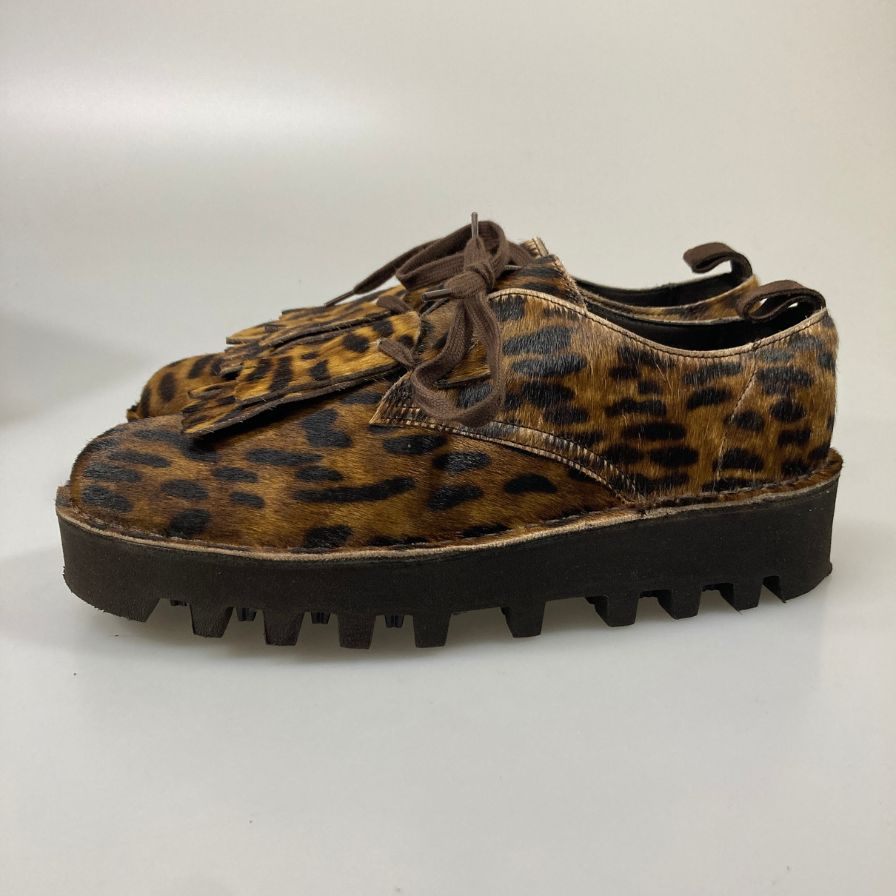 クラークス エンジニアドガーメンツ デザートカーン レオパード ハラコ ブラウン系 総柄 26cm CLARKS × Engineered Garments 約26.0cm【AFD12】