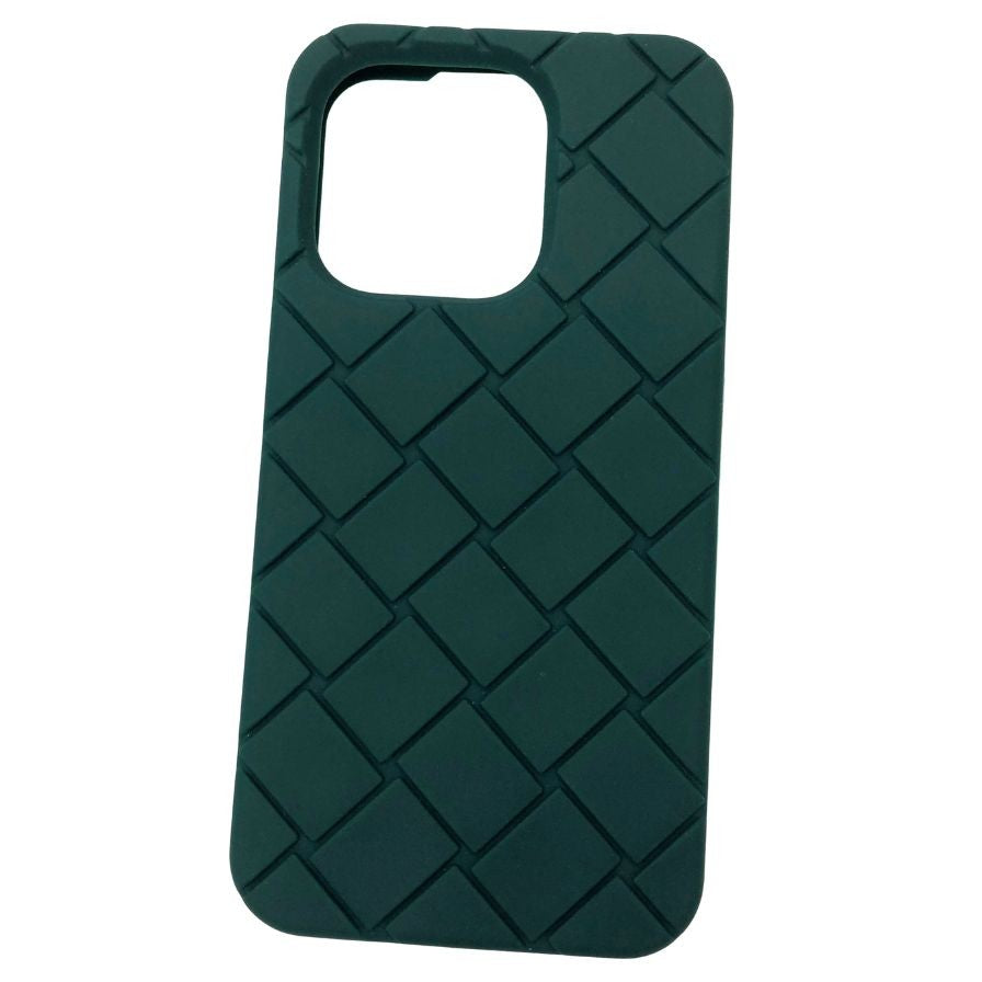 ボッテガヴェネタ iPhoneケース iPhone15Pro ラバー イントレチャート グリーン系 BOTTEGA VENETA【AFI10】【中古】