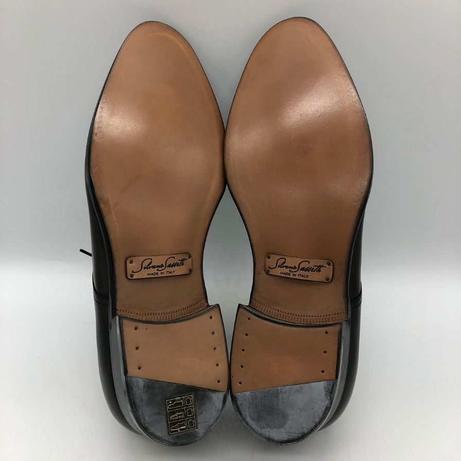 シルバノサセッティ プレーントゥ レザーシューズ ブラック サイズ6 メンズ SILVANO SASSETTI 約25.0cm【AFD13】