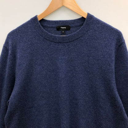 中古◆セオリー ニットセーター カシミア 100% クルーネック ブルー メンズ サイズM Theory 【AFB4】