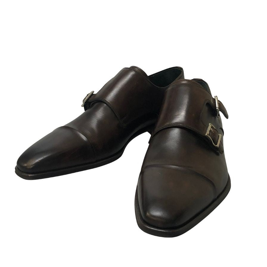 マグナーニ ダブルモンク ストラップ ブラウン メンズ サイズ43 MAGNANNI 約27.0cm【AFC32】