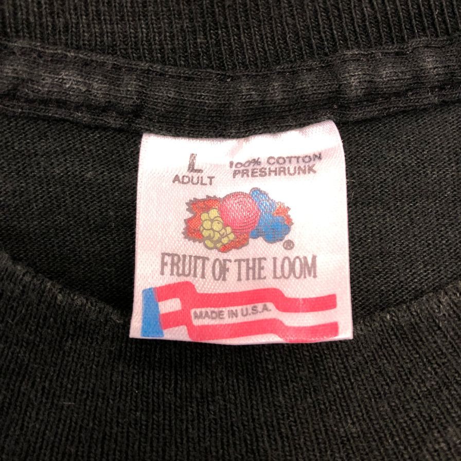 中古◆フルーツオブザルーム 半袖Tシャツ 90S ダックスフンド USA製 ブラック メンズ サイズL FRUIT OF THE LOOM 【AFB43】