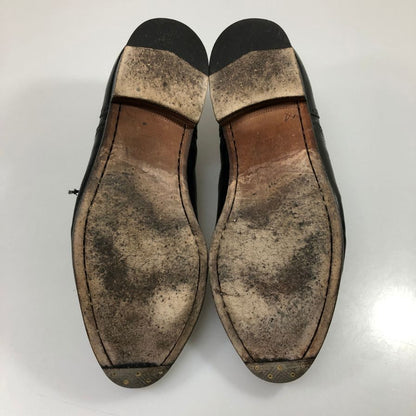 サルヴァトーレフェラガモ レザーシューズ 9553 パンチドキャップトゥ ブラック サイズUK8.5E Salvatore Ferragamo 約27.0cm【AFC43】