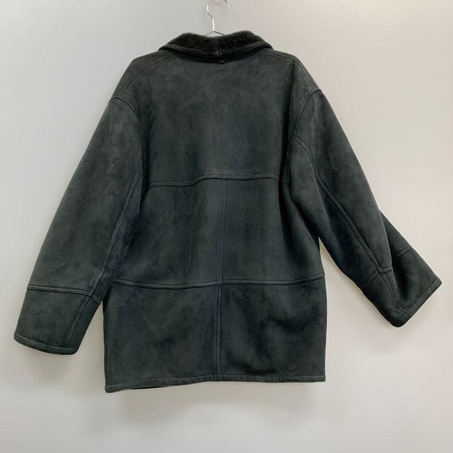 中古◆ウォームカンパニー シアリングムートン ジャケット イタリア製 メンズ サイズM グリーン系 WARMCOMPANY 【AFA11】