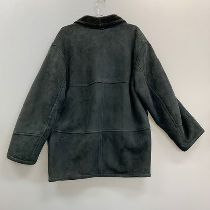 中古◆ウォームカンパニー シアリングムートン ジャケット イタリア製 メンズ サイズM グリーン系 WARMCOMPANY 【AFA11】