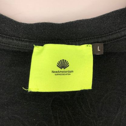 中古◆ニューアムステルダムサーフアソシエーション Tシャツ フォトプリント バックプリント サイズL メンズ ブラック系 New Amsterdam Surf Association 【AFB39】