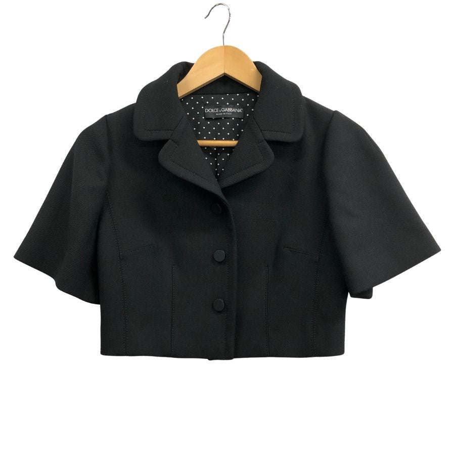 美品◆ドルチェ&ガッバーナ 半袖ショートジャケット レデース サイズ40 ブラック Dolce & Gabbana 【AFB17】