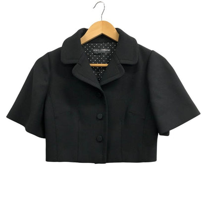 美品◆ドルチェ&ガッバーナ 半袖ショートジャケット レデース サイズ40 ブラック Dolce & Gabbana 【AFB17】