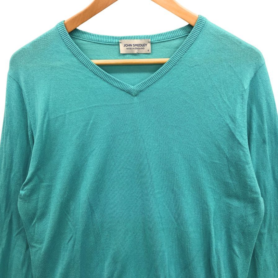 JOHN SMEDLEY Vネック ニット MANON PULLOVER 緑色 JOHN SMEDLEY Vネック ニット MANON PULLOVER 緑色