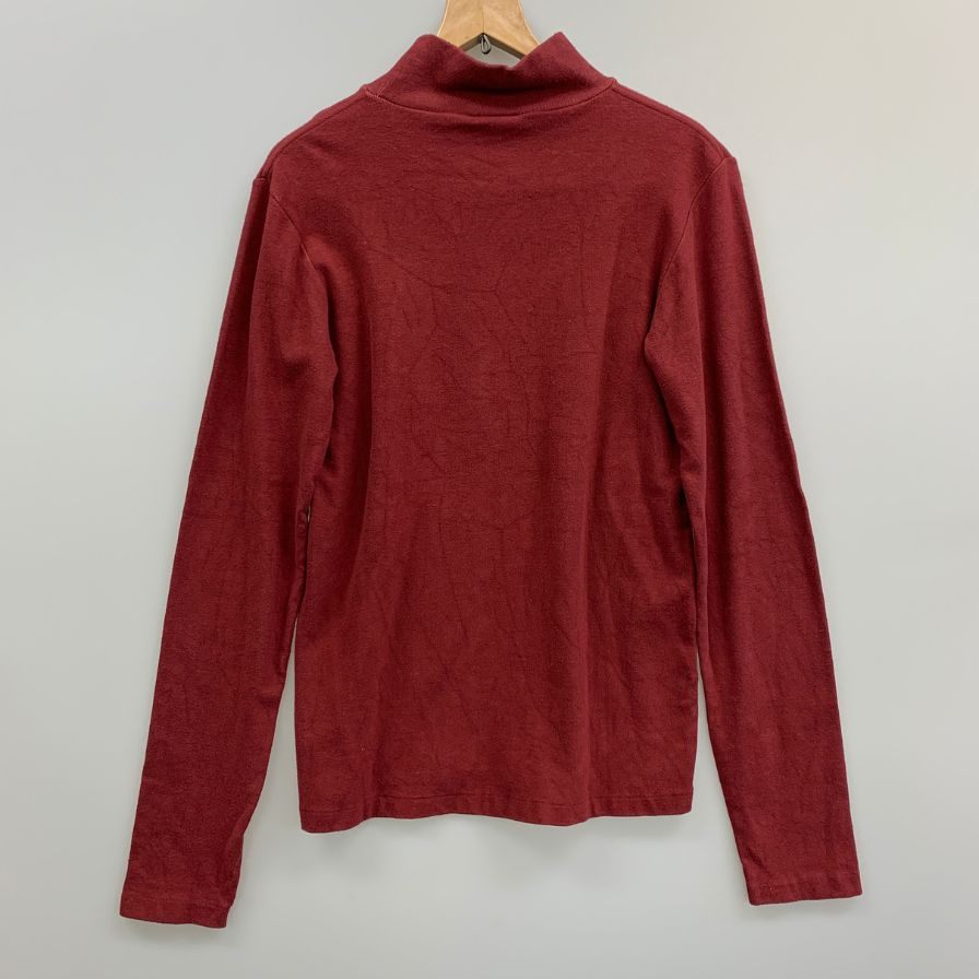 美品◆ダブルアールエル ラルフローレン 90S 三ツ星タグ モックネックニット レッド サイズM RRL RALPH LAUREN 【AFB52】