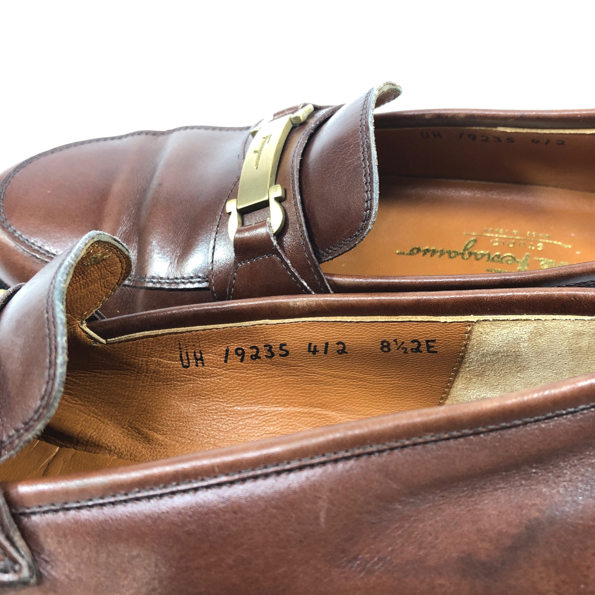 サルヴァトーレ フェラガモ ビットローファー ガンチーニ 9235 カーフ ブラウン メンズ サイズUK8.5  Salvatore Ferragamo 約27.0cm【AFC4】