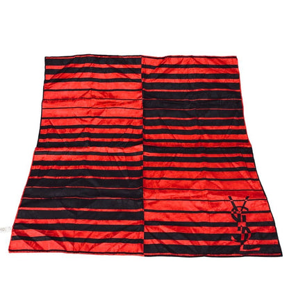 イヴ サンローラン シルクハンカチ YSL総柄 日本製 シルク レッド Yves Saint Laurent【AFI17】【中古】